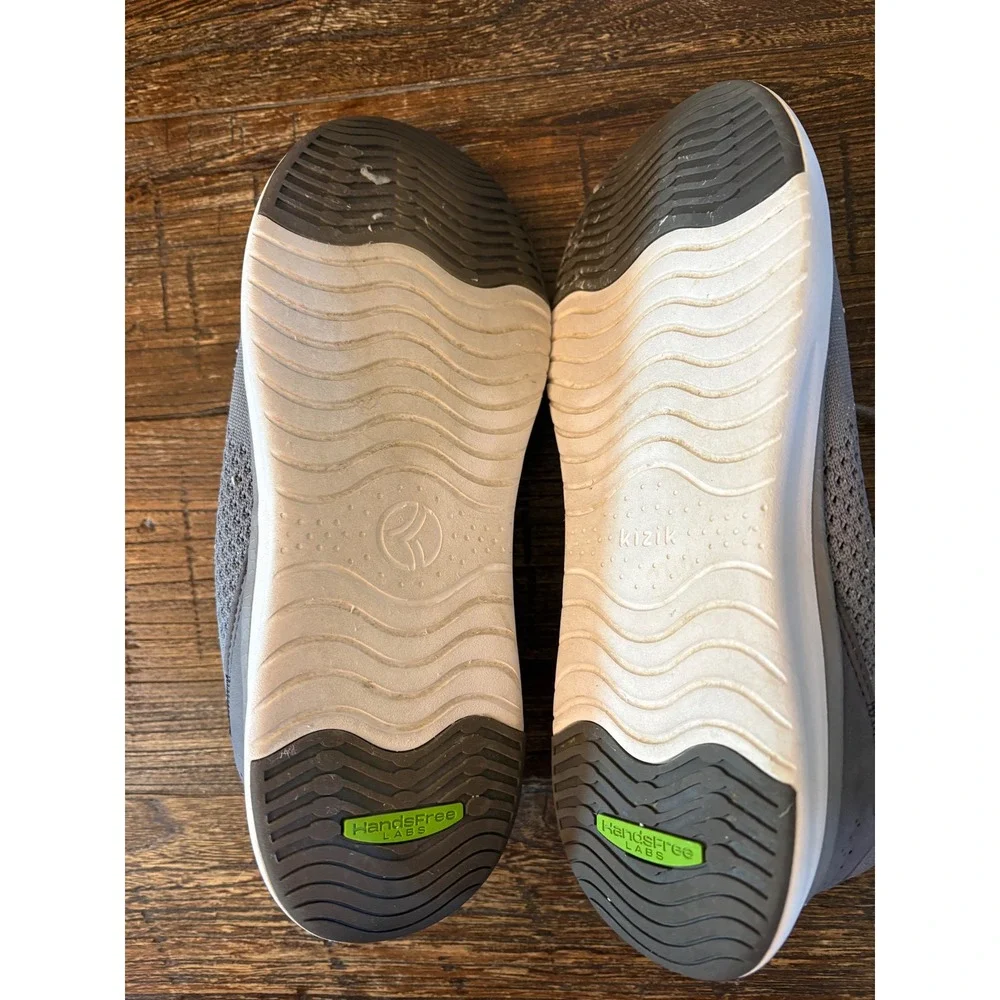 Kizik Lima Slip On Sneakers Mens 10 Grey Hands Free Knit Athletic